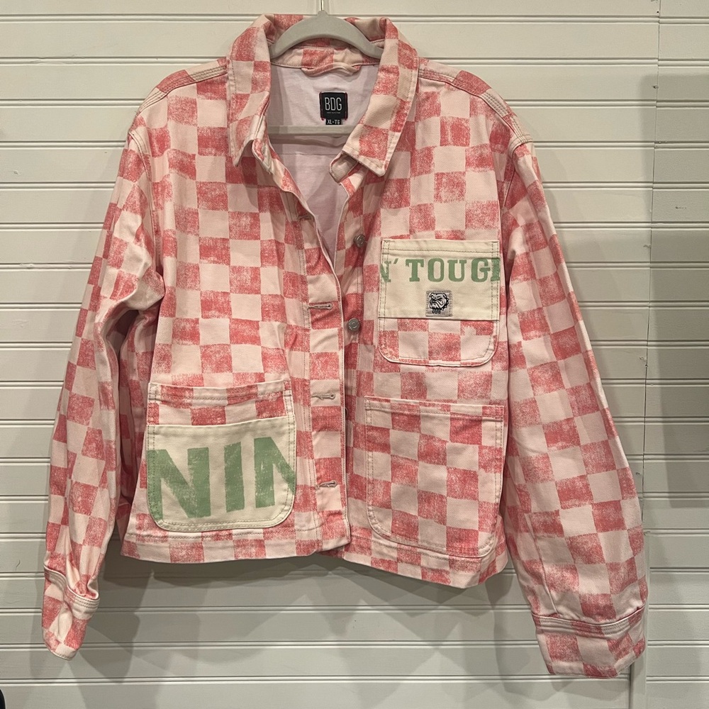 BDG Red and White Checkered Jacket